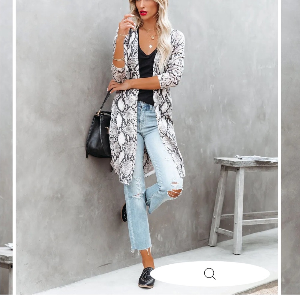 New Vici snakeskin cardigan small